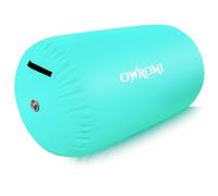 Inflatable Gymnastics Air Mat Tumble Track with Gymnastics Air Barrel - Inflatable Air Spot Tumbler Backbend Trainer Air Roller Tumbling Mat with Electric Pump (Green - No Pump, 24 * 31.5in)