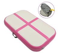 vidaXL Inflatable Gymnastics Mat with Pump PVC Pink Yoga Pilate Training Mat