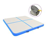 Inflatable Gymnastics Mat Blue 200x200x10cm High Density PVC with Pump Portable