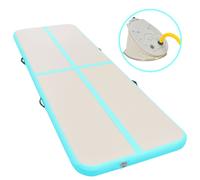 Inflatable Gymnastics Mat Green PVC 800x100x10cm Durable High Density Portable