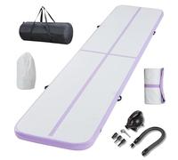 Inflatable Gymnastics Mat Tumble Track Gym Floor Mat 3M 4M 5M 6M Air Tumbling Training Track Thick 10cm with Electric Pump for Gymnastics Home Kids Tumble Training/Yoga/Water/Pilates (Purple, 6m/20ft)