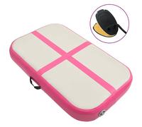 vidaXL Inflatable Gymnastics Mat with Pump 60x100x15 cm PVC Pink Exercise Mat