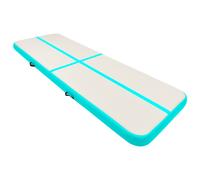 vidaXL Inflatable Gymnastics Mat with Pump PVC Blue Yoga Pilate Training Mat