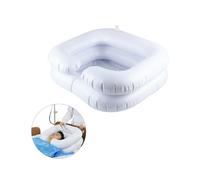 Inflatable Hair Washing Basin for Bed & Travel - Neck-Recess, Two-Chamber, Portable with Drainage Pipe