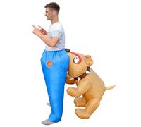 Inflatable Halloween Costumes Funny Dog Inflatable Suit Biting by a Dog Blowup Costumes for Adults Halloween Themed Parties| Costume
