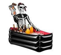 Inflatable Halloween Drinks Cooler, 89 cm Large Ice Bucket with Skeleton Decoration, Inflatable Drinks Cooler for Pool Parties, Barbecues in the Garden as well as Backyard, Outdoor, Camping and