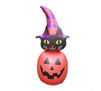 Inflatable Halloween Pumpkin Cat Decoration With LED Glow And Remote Control, Waterproof PVC For Porch Lawn Patio, Adds Eerie Ambiance To Halloween