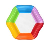 Inflatable Hexagon Float Mat - Large Floating Lounge Pad for Pool Lake Beach Relaxation | PVC Air Filled with Swimming Water Raft Mat, Hammock Raft for Camping Travel Outdoor Water, 177x157 cm