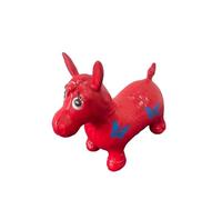 Inflatable Horse Bouncy Kids Animal Hopper Ride ON Play Soft Toy with OR Without Music & Baby Body Balance Without Music, RED