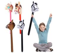Inflatable Horse Stick PVC 37in, Blow up Horse Stick, Cute Kids Christmas Toys Props for Family Activity, Birthday, Themed Party, Hobby