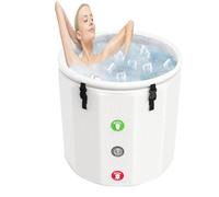 Inflatable Ice Bath Bucket, 120 Gallon Portable Cold Water with Insulated Lid, Pump, 35.4 * 33. Inch, Compatible with Cooler (Not Included), Therapy