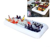 Inflatable Ice Buffet Bar with Drainage Feature for Easy Water Removal Keeps Food and Drinks Cool for Hours at Poolside or Event Settings