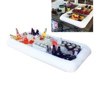 Inflatable Ice Serving Bar, 51 Inch Portable Drink Cooler with Drain for Parties, BBQ, Pool Floating Buffet