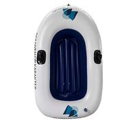 Inflatable Inflatable Dinghy, 1 Person, PVC, Blue + White, 145 x 91 cm, Swimming Pool, Lake Air Cushion, Inflatable Boat, Water-Suitable Leisure Boat for Adventures on the Lake, River, Beach and On