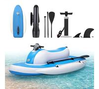 Inflatable Jet Boat, Electric Water Surf Boat, 500W Brushless Motor, 5-10 KM/H, Foldable Motorboat for Water Sports
