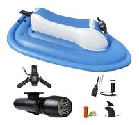 Inflatable Jet Boat with Brushless Electric Underwater Scooter, Foldable Motorboat for Two Persons
