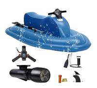 Inflatable Jet Boat with Brushless Electric Underwater Scooter, Foldable Motorboat for Two Persons