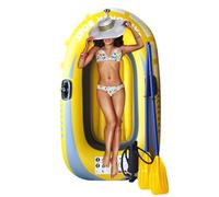 Inflatable Kayak Boat, Summer Inflatable Kayak Double PVC - Canoe Fishing Boat with Double Paddles, PVC Raft for Outdoor Drifting Water Sports