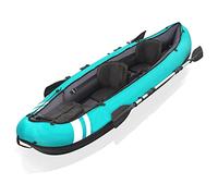 Inflatable Kayak, Portable Fishing Boat Canoe Thickened Folding Rubber Dinghy for 2 Person, with Aluminum Oars And Air Pump, for Lakes, Sea Or Playing on Rivers Excursion,Blue