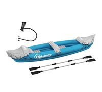 Inflatable Kayak Two Person Inflatable Boat Air Pump Oars Blue