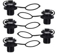 Inflatable Kayaks Boat Plug 5PCS,20MM Threaded Diameter Inflatable Boats Kayak Replacement Parts for Intex Boat Intex Inflatable Boat Accessories for Intex River Run Kayak Plugs for Sit on Top (Black)