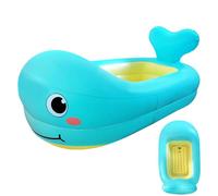 Inflatable Kid Bathtub - Cute Whale Portable Tub, Leakproof | Non-Slip Travel babyBath Seat with Thick Cushion, Inflatable Kids Swimming Pool for Boys and Girls, Home Bathroom or Travel Use