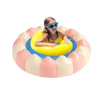 Inflatable Kids Pool Retro Stripe - 120x120x30cm Portable PVC Backyard | Travel Play Center | and Kids, Indoor and Outdoor | Multicolor