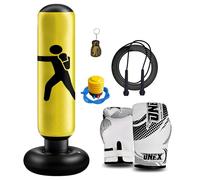 Inflatable kids punching bag, Stable Boxing Bag for Kids Teens, Freestanding Punch Bag for Practicing Karate MMA, Martial Arts Punching Training (YELLOW)