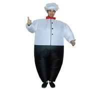 Inflatable Kitchen Cooking Chef Costume Blow Up Fat Chef Cosplay Costumes Halloween Funny Suit for Party Performance (Adults, Free Size)