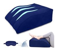 Inflatable Leg Pillow for Sleeping, Adjustable Leg Elevation Pillow with Eye Mask, Leg Support Pillow for Side Sleepers, Portable Leg Rest Wedge Pillow for Bed, Travel, Camping, Daily Relaxation