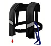 Inflatable Life Jacket for Adults Automatic Self Inflating Life Vest Preserver with Manual Override Automatic/Manual Inflatable Life Jacket(black)
