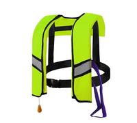Inflatable Life Jackets for Adults Automatic Inflation 150N Nylon Adjustable Buckle Swim Vest with Reflective Strips & Whistle Extra Tube Boating Surfing Swimming, Portable, Adjustable