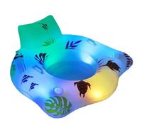 Inflatable Lounger - Pool Floats | 120cm Inflatable Lounger With Color-Changing LED Lights, 2 Cup Holders And Armrests, Waterproof PVC Floating Recliner Chair For Beach Lake And Summer Parties