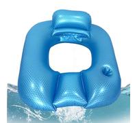 Inflatable Mat for Adults | Cup Holder Relaxing Backrest | Inflatable Pool Lounge Float - For Bathtub, River, Garden, Beach, Men, Family, Women, Friends, Colleg