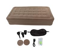 Inflatable Mattress Increases Moisture Resistance Air Mattress with Built-in Lithium Electric Pump for Outdoor Camping Khaki Adjustable Hardness Portable Inflatable Bed for Adults