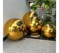 Inflatable Mirror Ball Big Shiny Balls Airtight Hanging&Standing Mirror Balloon Large PVC Sealed Sphere For Events & Stage Party, Advertising, Shows Decoration (1 Piece Gold, 32in /0.8m)