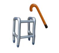 Inflatable Mobility Aid and Walking Stick Set Designed | PVC Inflatable Props for Indoor and Outdoor Entertainment, Birthday, School Play Costume Accessories