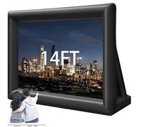 Inflatable Movie Screen with Air Blower, Rope, Ground Nails, and Carry Bag - Front & Rear Projection for Backyard Theater and Events