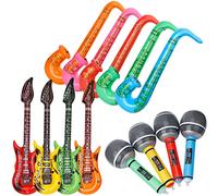 Inflatable Musical Balloons Photo Booth Props Guitar Christmas Halloween Decoration Saxophone Microphone Balloon Instrument Toys, Party Supplies Favors Decorations Accessories Birthday Carnival Gift