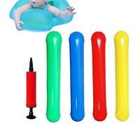 Inflatable Noodles - 5 Piece Swimming Float Set with Air Pump, Thickened PVC Connecting Rods | Portable Water Play Sticks For Kids And Beginners Floating Tool For Outdoor Pool Front River And