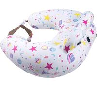 Inflatable Nursing Pillow for Breastfeeding & Bottle-Feeding - Portable Travel Feeding Cushion with Adjustable Waist Strap - Soft Cotton Cover - Odour-Free Thickened TPU Inner - Removable & Washable