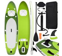 Inflatable Paddle Board PVC Green 330x76x10 cm with Seat, Pump & Bag Window Pro