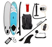 Inflatable Paddle Board Stand Up 10ft SUP Red Blue Lightweight 6.75kg Water Sports Non-Slip Deck Carry Bag Hand Pump Adjustable Paddle Elasticated Ankle Leash 3 Fins Waterproof Phone Case Repair Kit