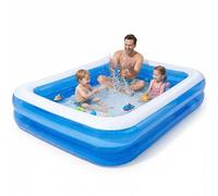 Inflatable Paddling Pool, 200×150×50 CM Large Swimming Pool, Easy to Inflate Deflate, Family Pool for Garden Backyard Outdoor Party