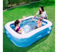 Inflatable Paddling Pool for Adults - Oval Swim Centre - Swimming Pool For Kids - Large Inflatable Lounger (262x175x50cm)