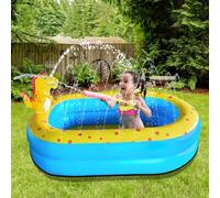 Inflatable Paddling Pool For Kids, 170x103x80cm Dinosaur Inflatable Pool With Water Sprayer DinoPlanet Water Play Center Kids SwimmingPool Outdoor PaddlingPool For 3 4 5 6 7+ Boys Girls KidsToddlers