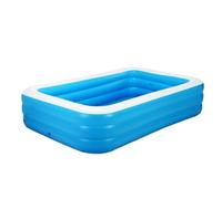 Inflatable Paddling Pool for Kids and Adults, Large Rectangular 305 x 175 x 60 cm Family Swimming Center for Backyard and Garden