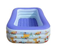 Inflatable Paddling Pool - Large Rectangular Foldable Tub | Thickened PVC Body - Approximate 130 X 90 X 48 Cm Outer Size | For Backyard Garden Park And Indoor Water Play
