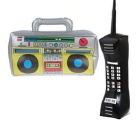 Inflatable Phone Prop - Blow Up Boom Box Mobile | 80s 90s Party Decorations Radio Microphone | Retro Hip Hop Theme Supplies | for Children Simulation Telephone Model