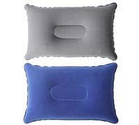 Inflatable Pillow, 2Pcs Blow up Pillow,Inflatable Pillows for Camping, Portable Ultra Light Air Camping Pillows for Adults Flocked Surface Cushion Neck Support for Travel Hiking Beach Outdoors Fishing